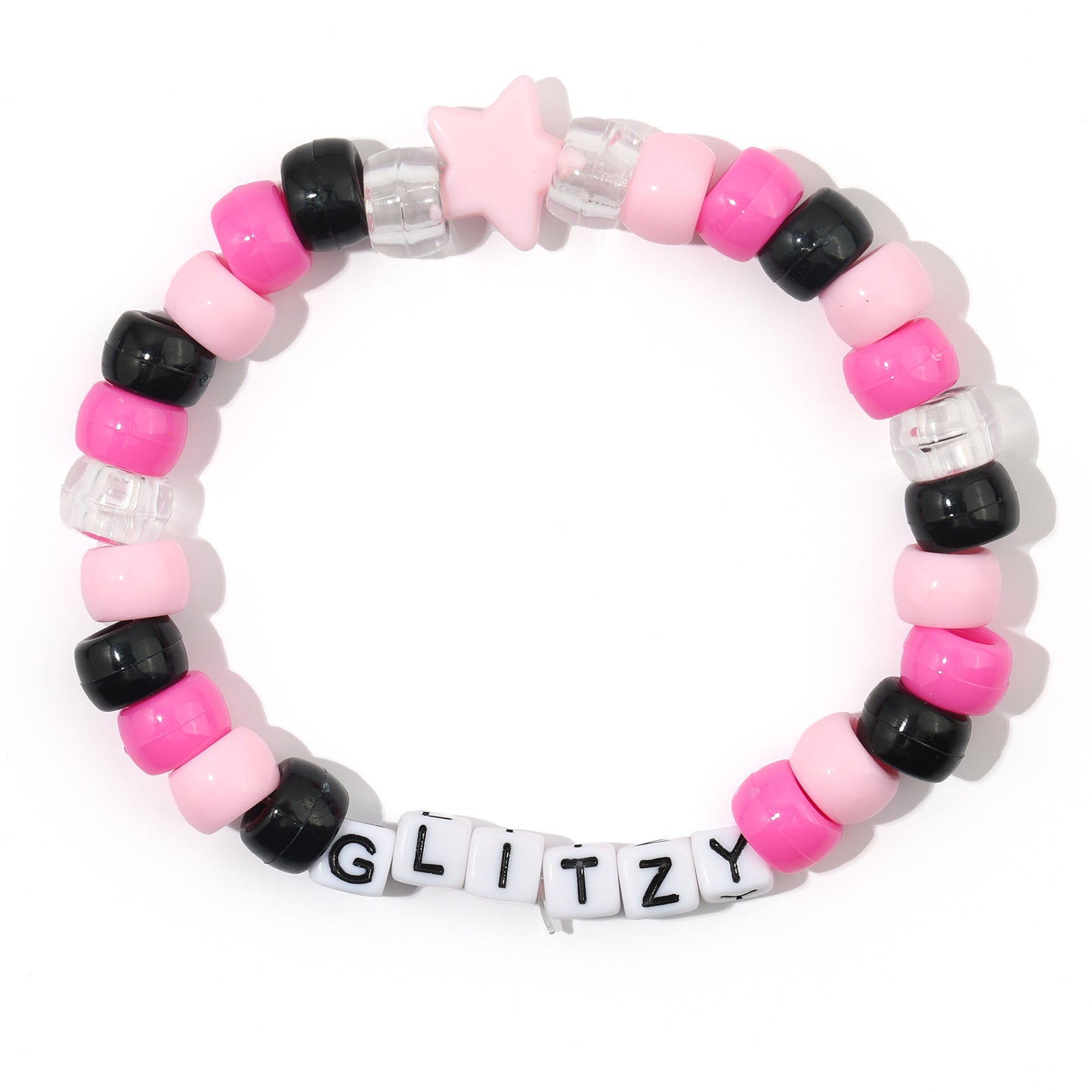 Wholesale School Season Girl Bracelet Red Striped Agate Pink Crystal Alphabet Bead  Unicorn Bracelet