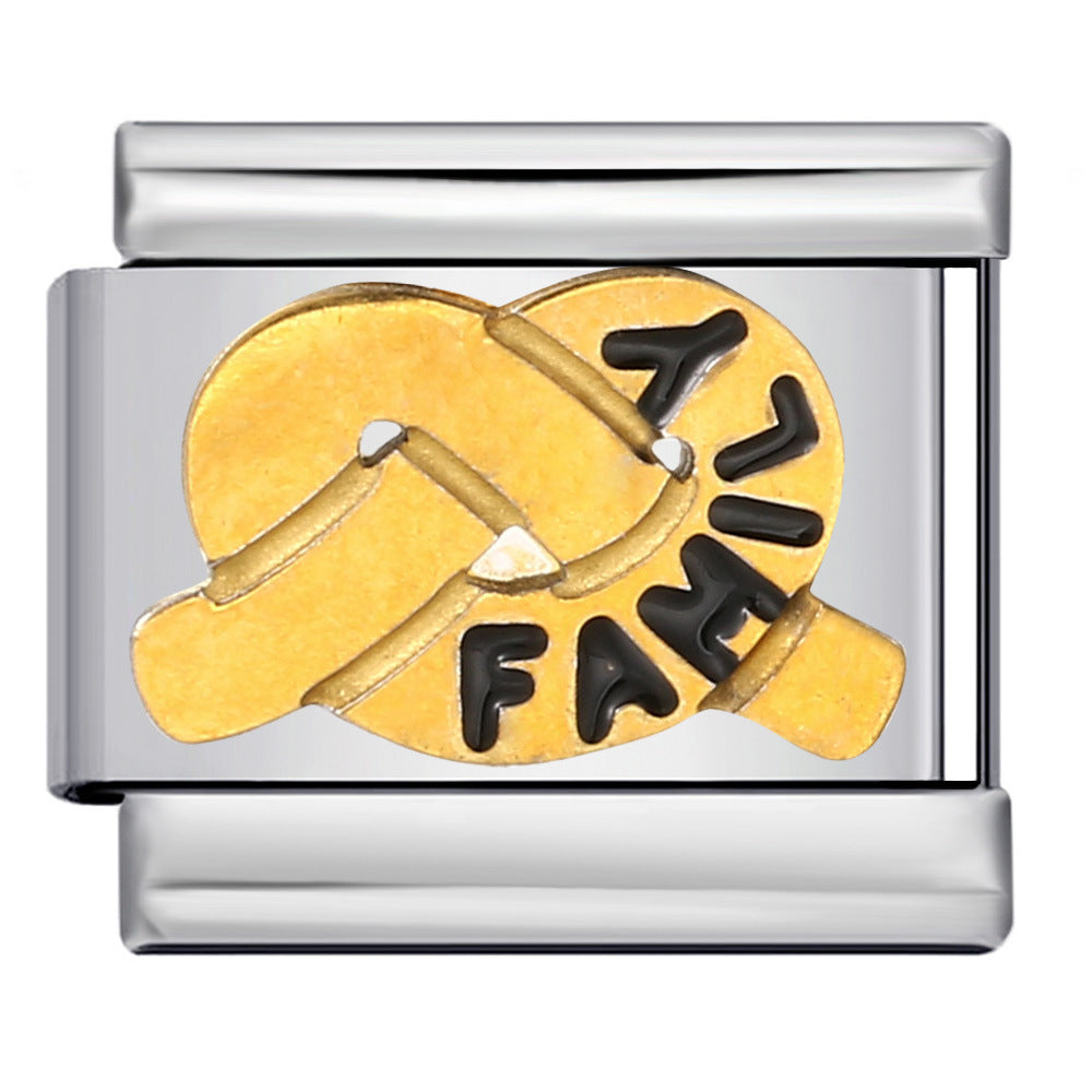 Wholesale Italian Module Bracelet Titanium Steel Welding Oil Dropping DIY Charms