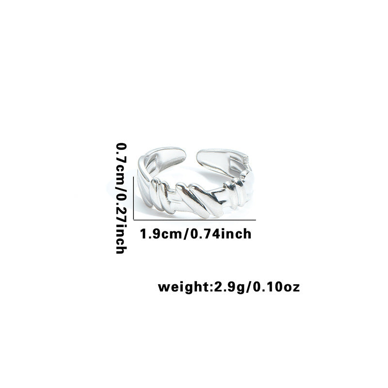Wholesale Geometric Snake Line Retro Titanium Steel Ring,  Jewelry Accessory for Women