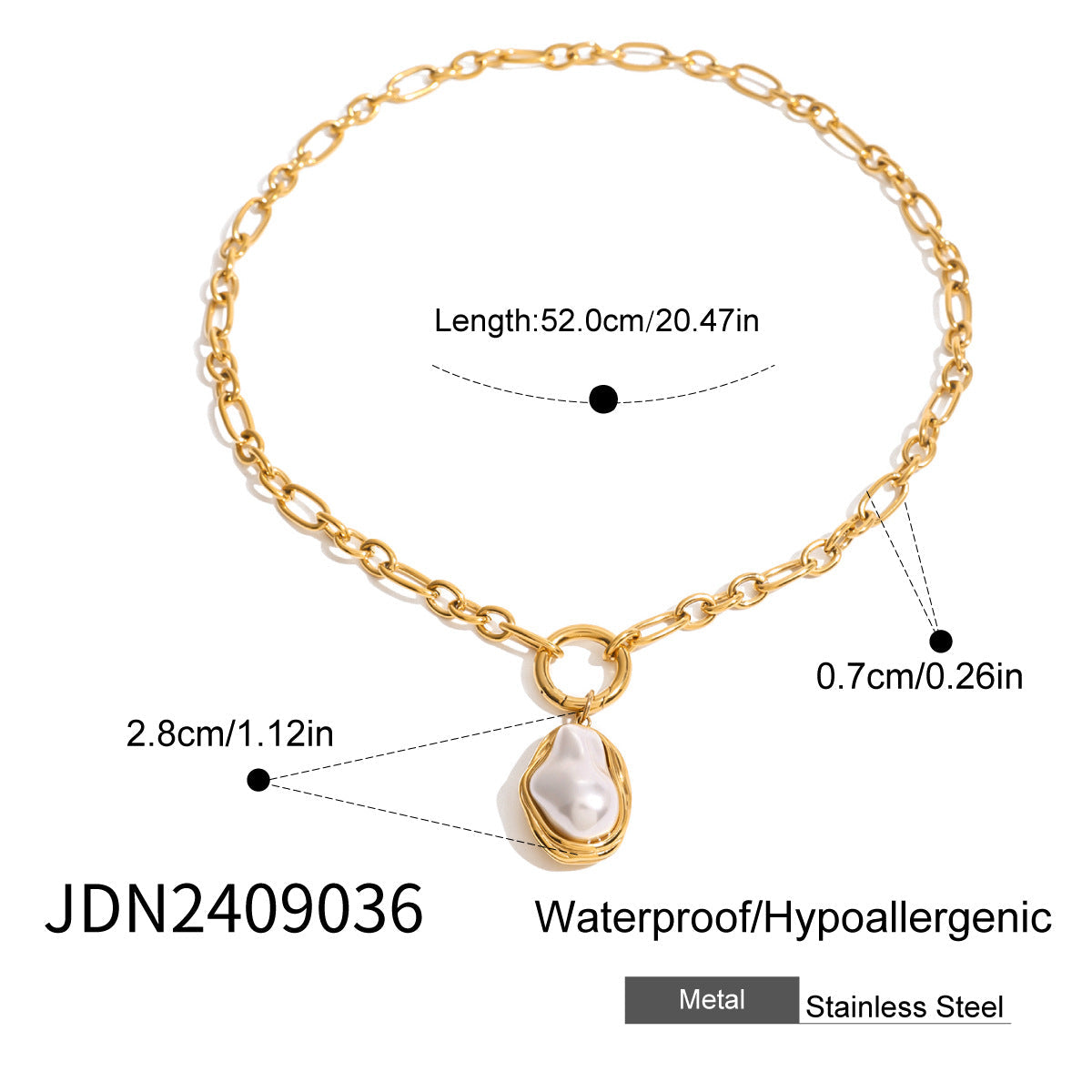 Wholesale Stainless Steel Pearl Necklace Pendant Exaggerated Niche Earrings