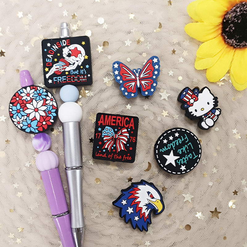 Wholesale 10pcs Independence Day Focal Beads DIY Bead Accessories