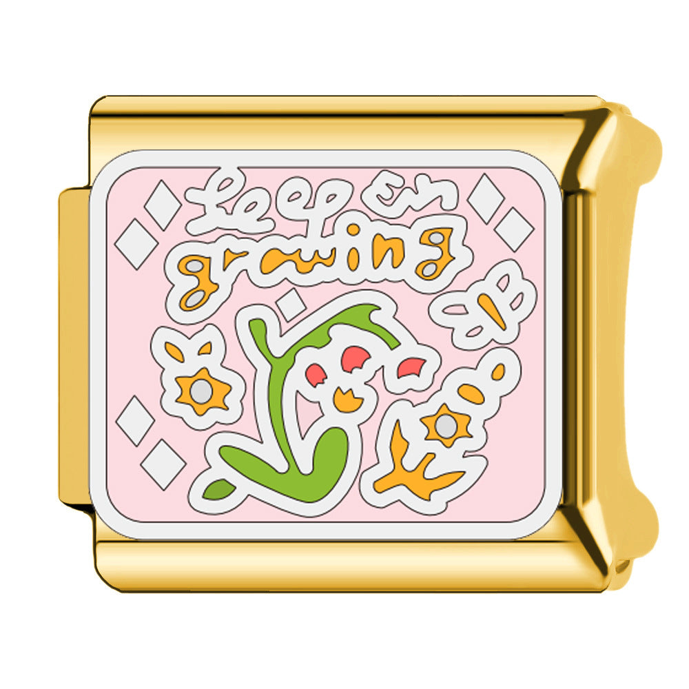 Wholesale  Italian Charm Bracelet 9mm DIY English words  Creative Stainless Steel Composable Bracelet