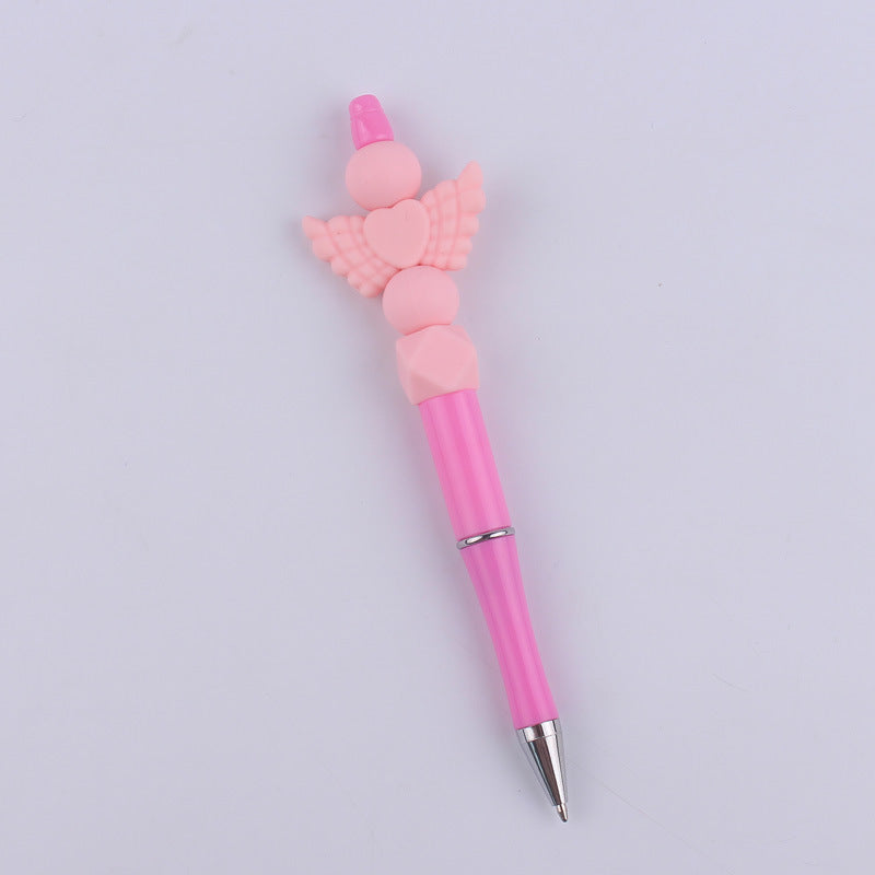 Wholesale beaded pen  love Angel silicone beads beaded pen