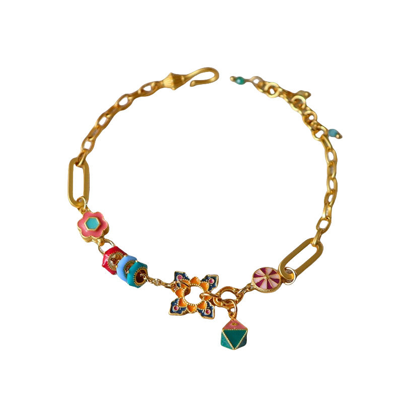 Wholesale  Color Dopamine Wheel Flower Bracelet