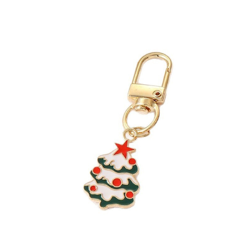 Wholesale Christmas alloy oil dripping keychain