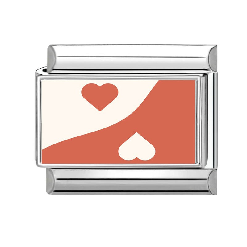 Wholesale Hearts and Love Italian Charms DIY flower fish Single Section Creative Stainless Steel Composable Bracelet