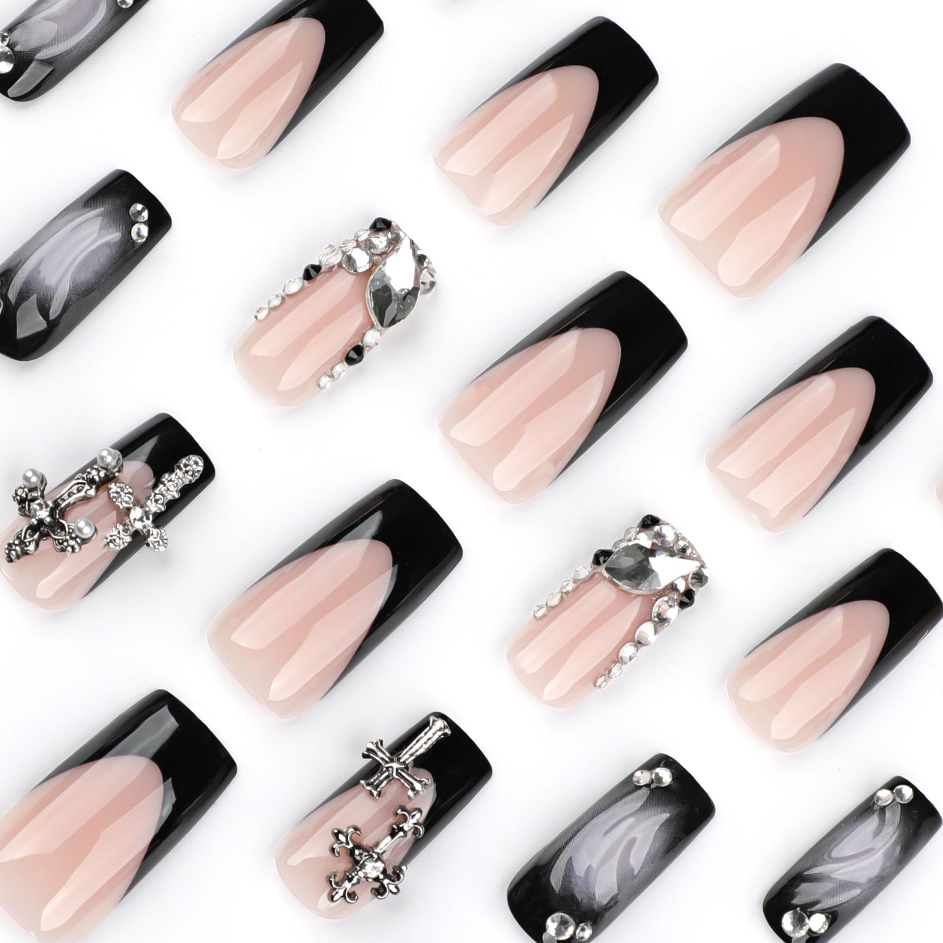 Wholesale 24 Pieces/box Flash Cross 3D Nails Kits Nail Stickers