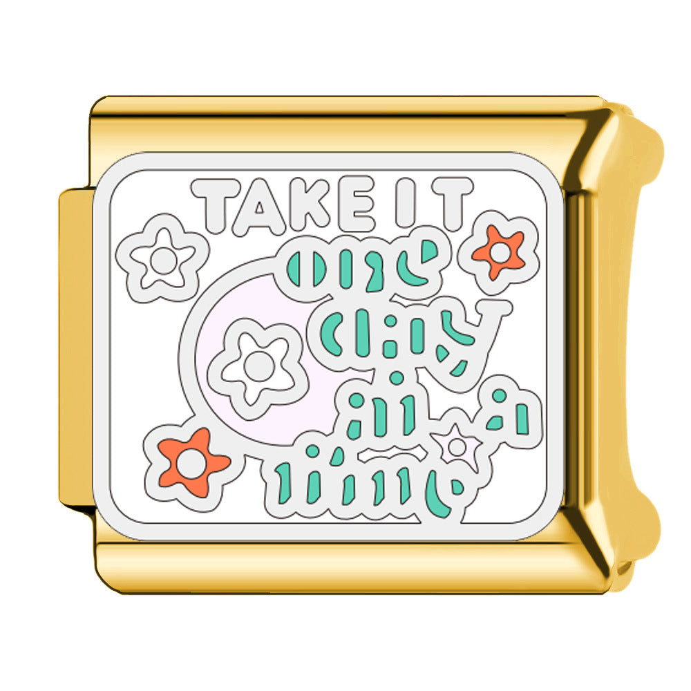 Wholesale  Italian Charm Bracelet 9mm DIY English words  Creative Stainless Steel Composable Bracelet