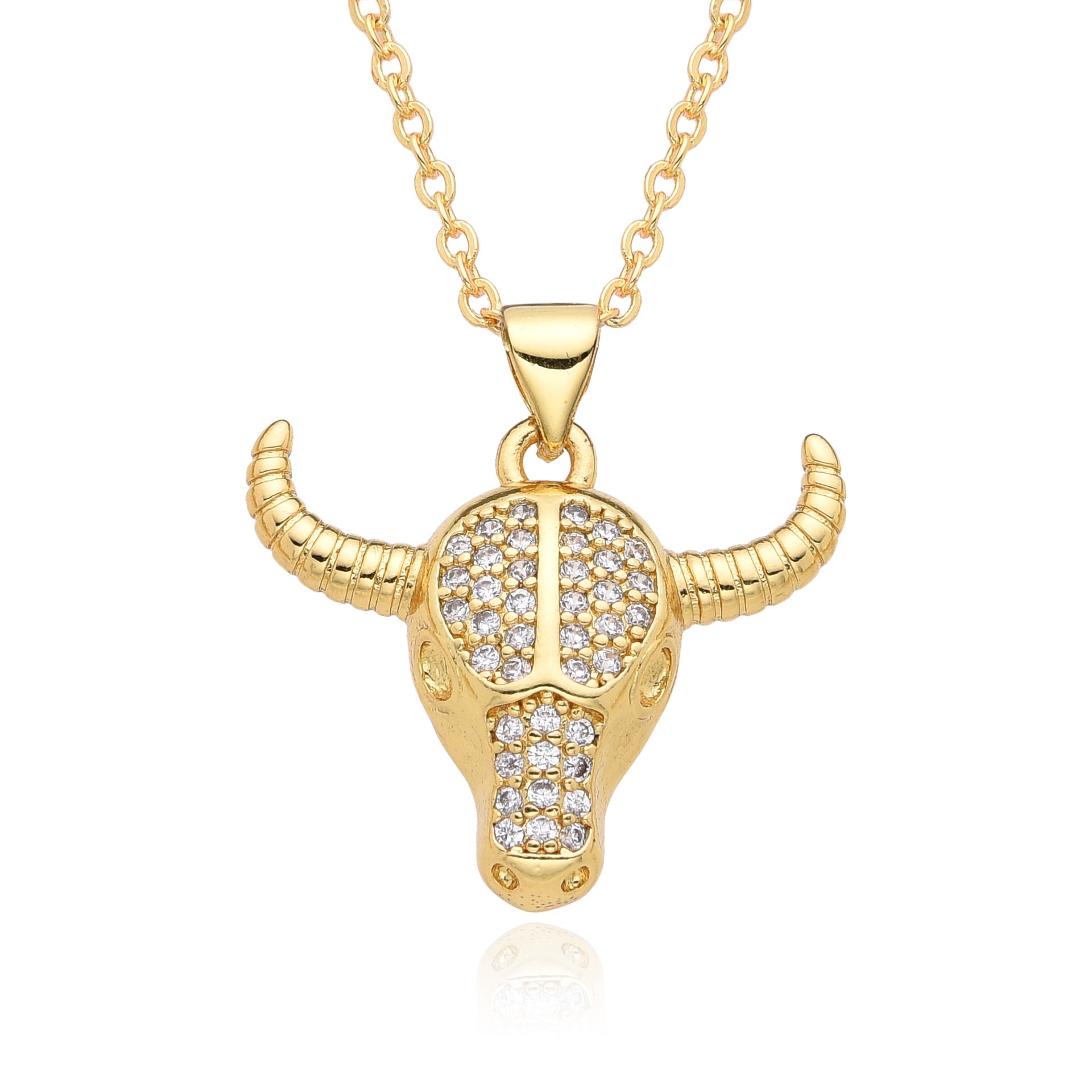 Wholesale  fashion personality bull women's 18K pendant necklace