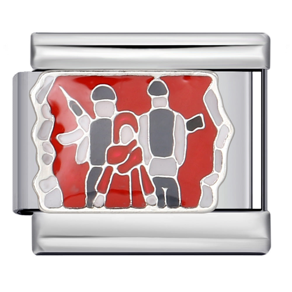 Wholesale Italian Charm Bracelet 9mm DIY Splicing Removable Peace Series Stainless Steel Composable Bracelet