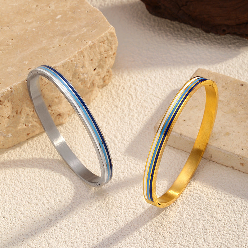 Wholesale colored titanium steel enamel bracelet