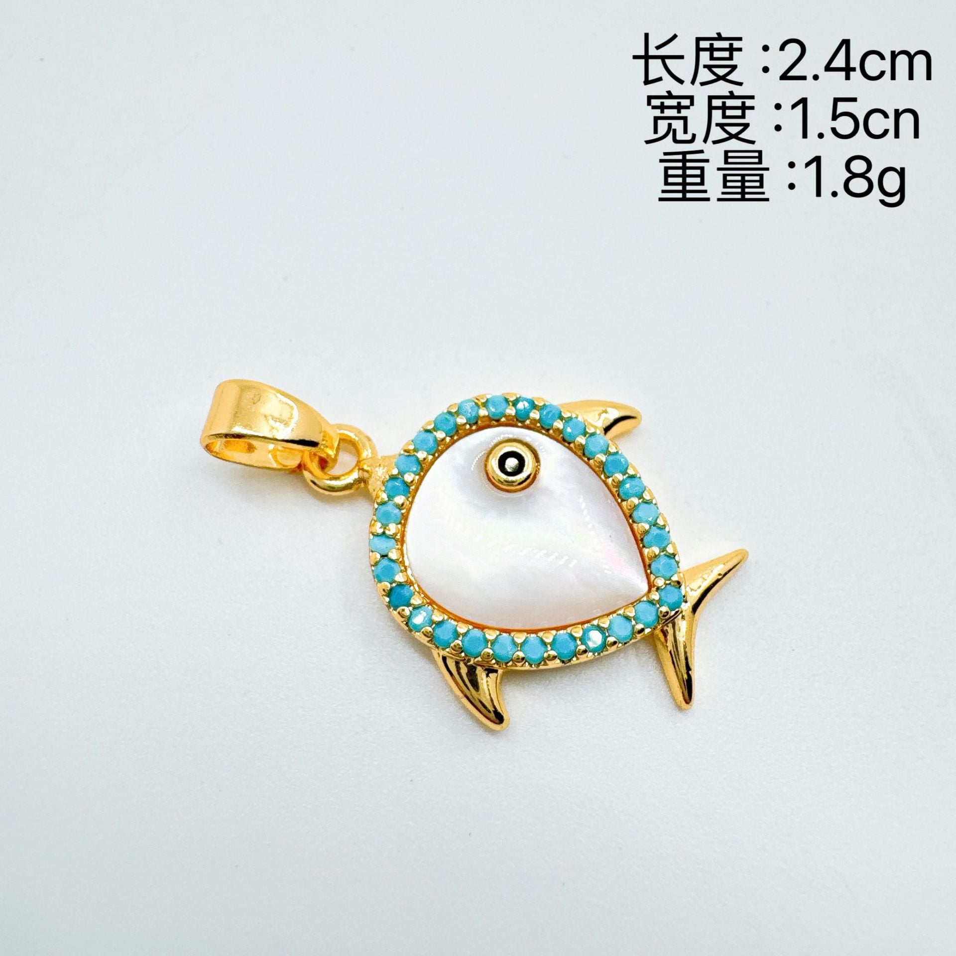 Wholesale Gold Plated Fish Pendant Necklace with Mother of Pearl Sweet Cool Style Fashion Accessory