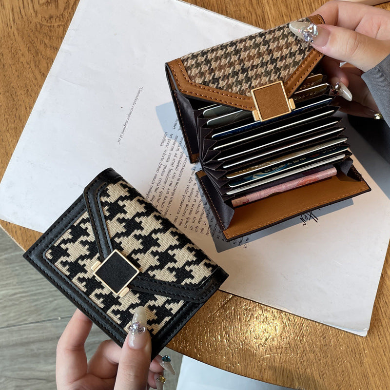 Wholesale Houndstooth Card Holder Multi-card Slot Wallet ACC-WT-Muqu004