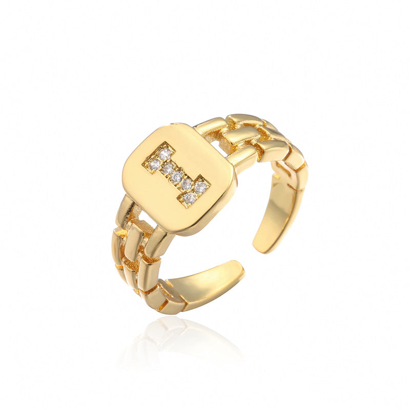 Wholesale 26 Letters Open Adjustable Ring ACC-RS-AoGu007