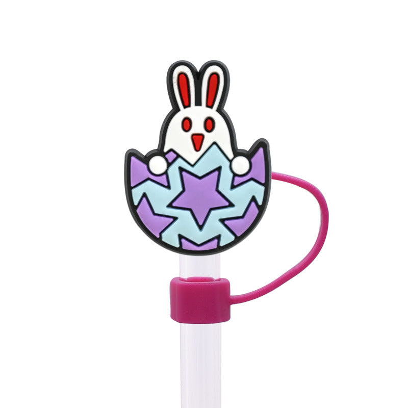 Wholesale Random 100pcs Easter Straw Cover 10MM Straw Tube Cap