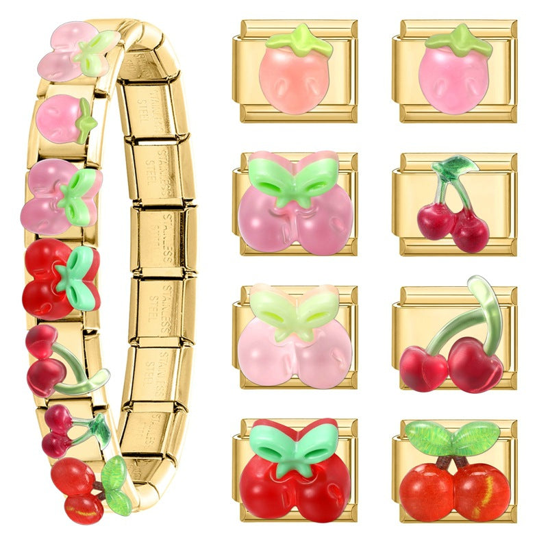 Wholesale Italian Charm Bracelet 9mm DIY Splicing Cute Creative Stainless Steel Composable Bracelet