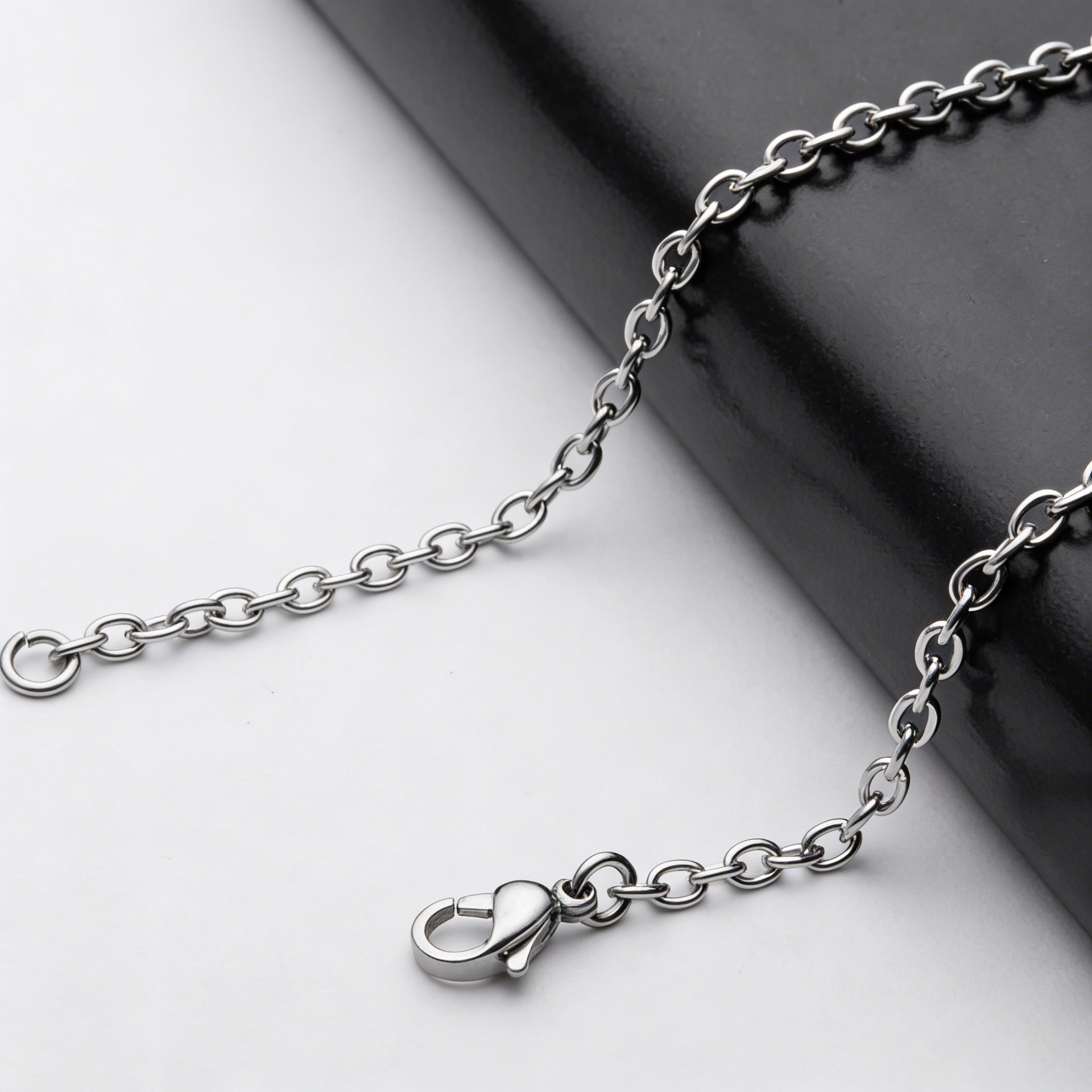 Wholesale Titanium Steel Flat Cross O-Shaped Chain Necklace - Chic DIY Jewelry Accessory for Women