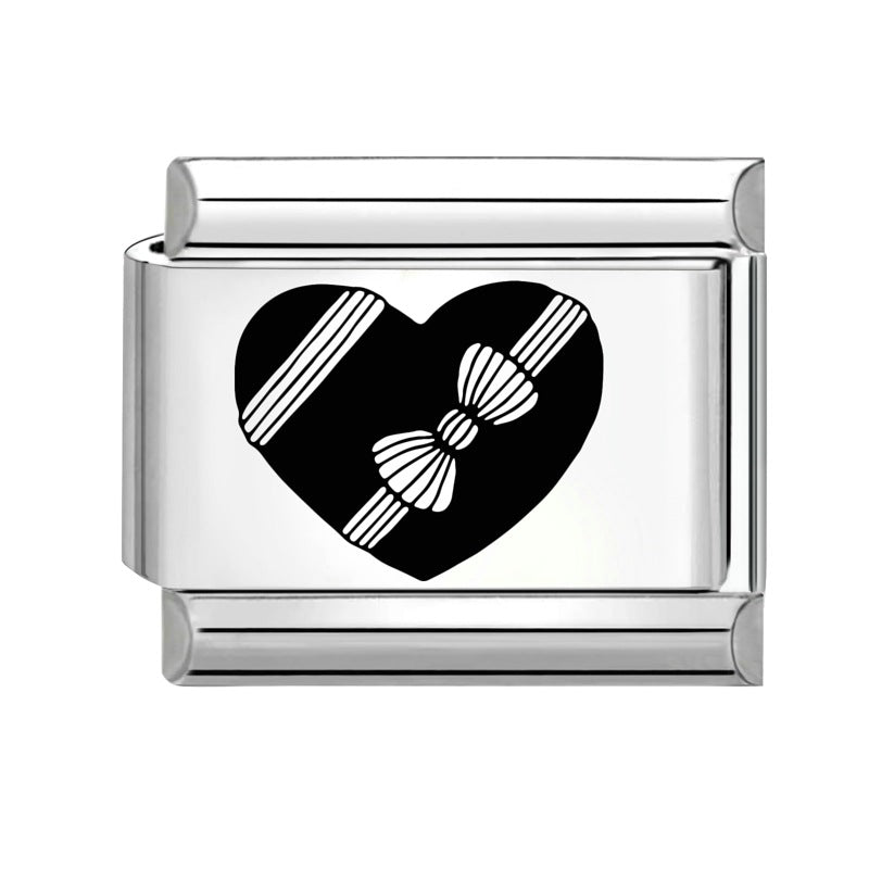 Wholesale Italian modular bracelet 9mm DIY splicing detachable stainless steel cartoon engraving combinable bracelet