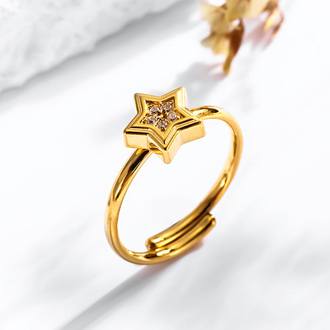 Wholesale 2PCS Titanium steel heart and flower geometric open ring