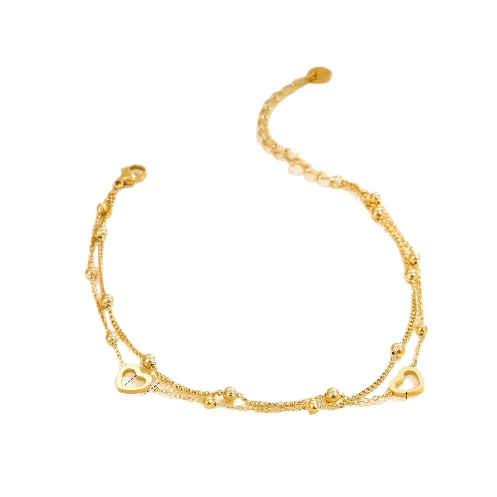 Wholesale  Multi-layer Love Stainless Steel  Anklets