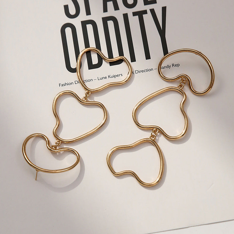 Wholesale geometric irregular stainless steel earrings