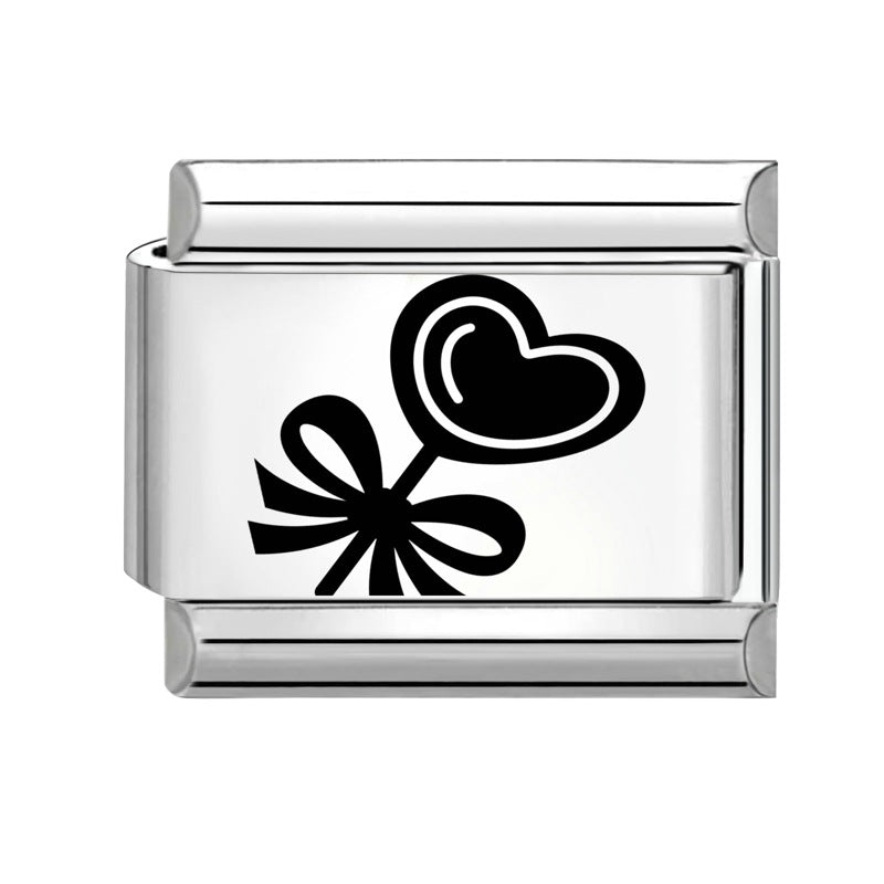 Wholesale 9mm Italian Charm Starter Bracelets DIY Black and white Creative Stainless Steel Composable Bracelet