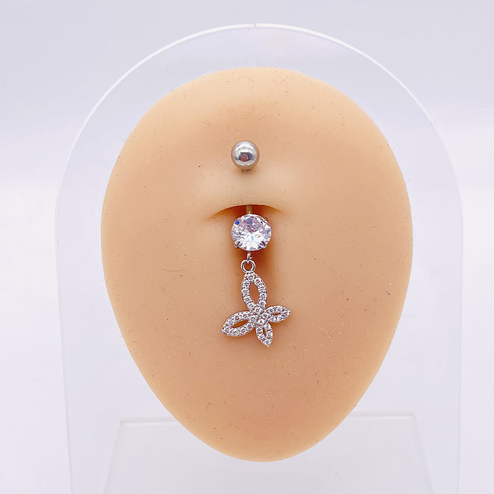 Wholesale Stainless Steel Long Tree of Life Zircon Belly Button Nails Body Jewelry ACC-BJ-ChenY001
