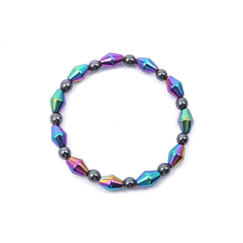 Wholesale double-layer colorful cut black gallstone bracelet