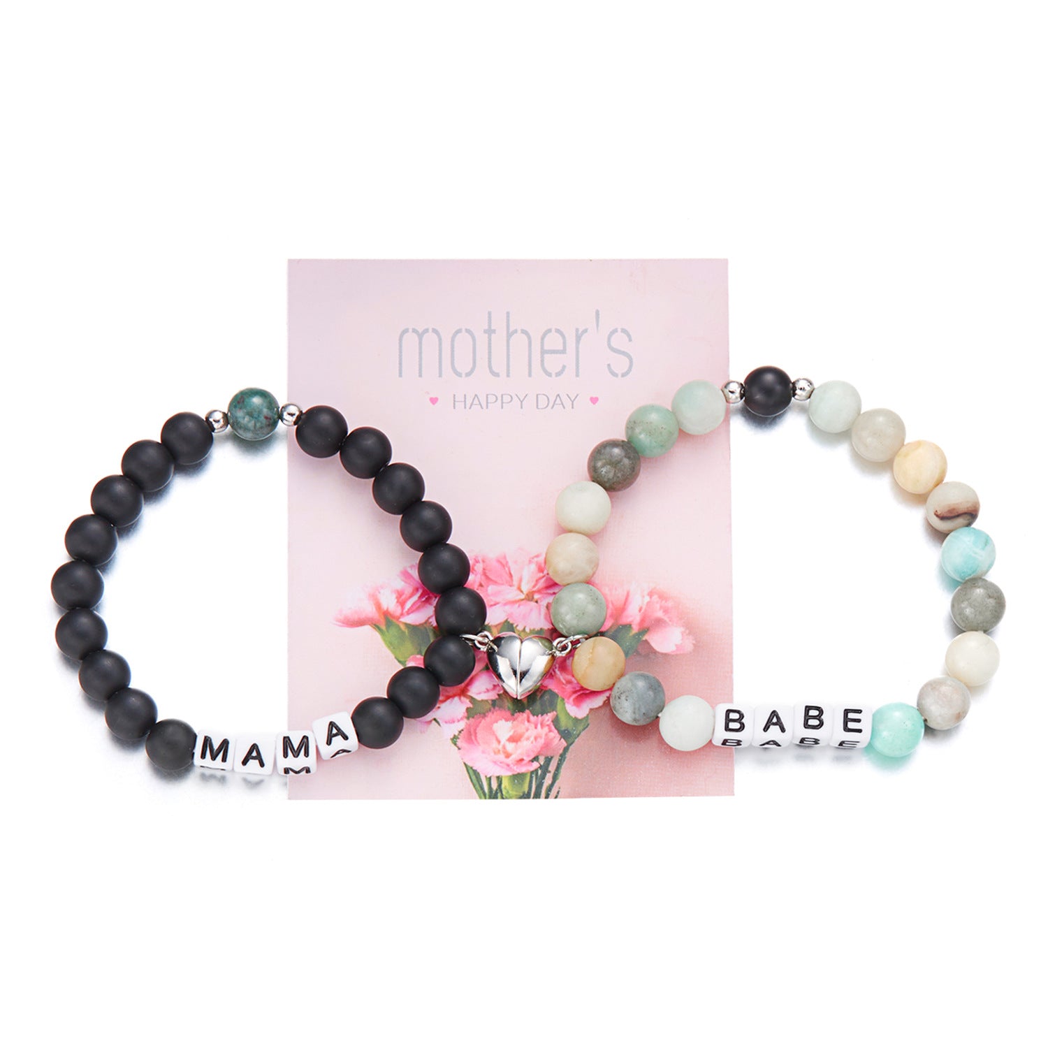 Wholesale Mother's Day Gift Hand-woven Natural Stone Card Bracelet