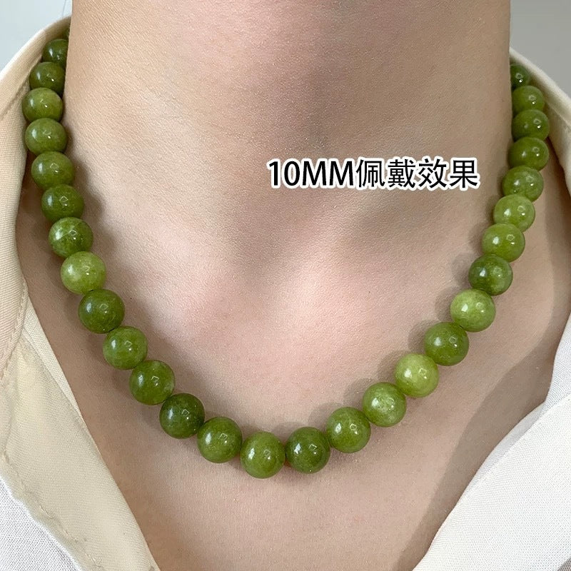 Wholesale Geometric Layered Agate Beaded Necklace Green 6mm Multi-layer Jewelry Accessory