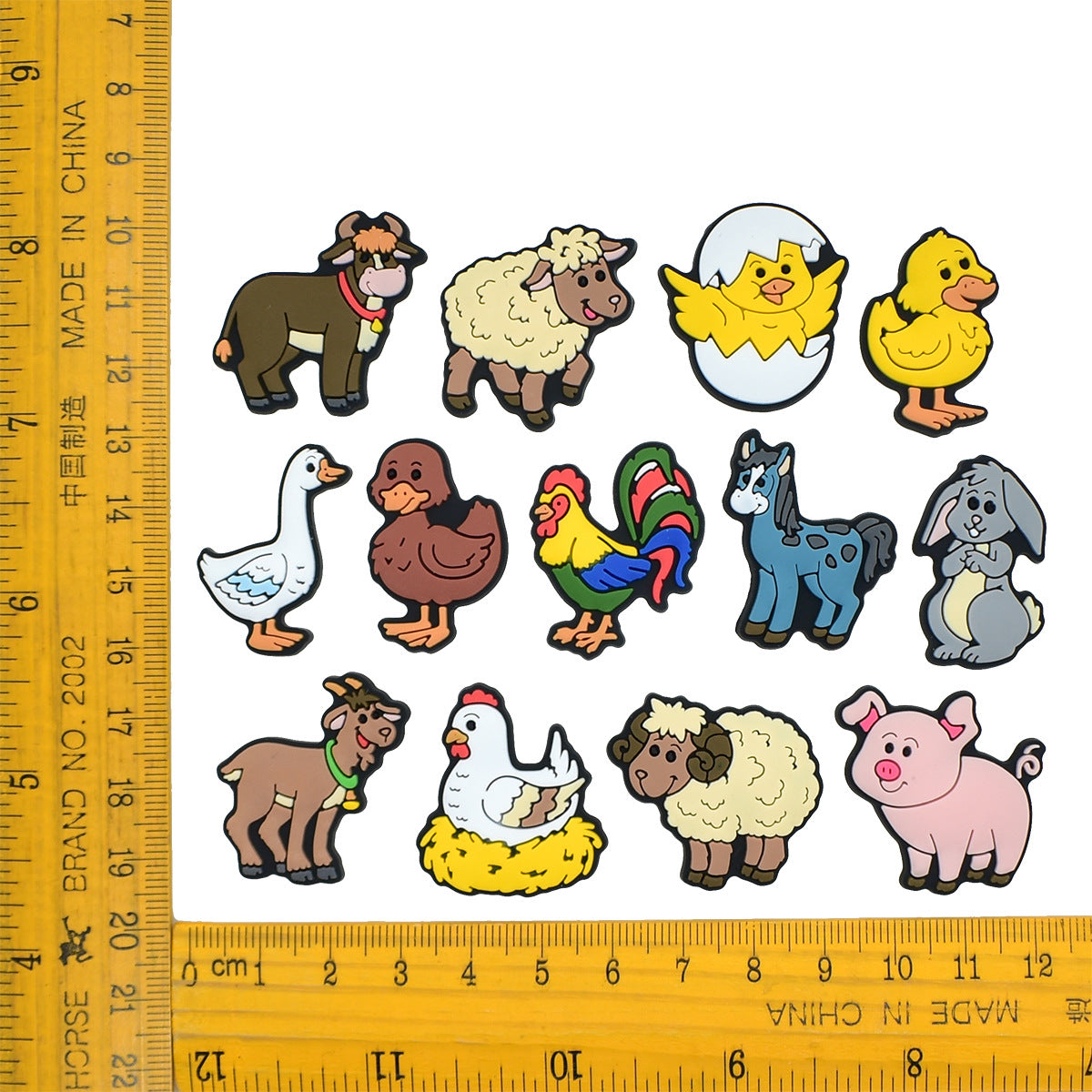 Decorazione casuale all'ingrosso della fibbia della scarpa in gomma morbida in PVC da fattoria da 100 pezzi