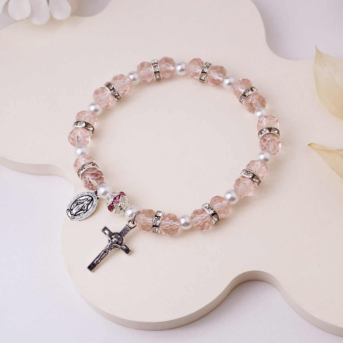 Wholesale Handmade Beaded cross  Crystal Bracelet