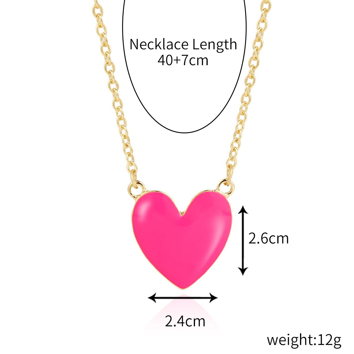 Wholesale alloy love rainbow pendant necklace