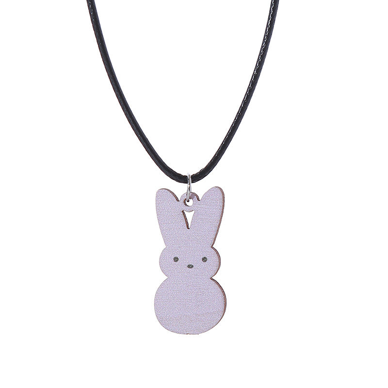 Wholesale Easter Bunny Wooden Earrings Necklaces