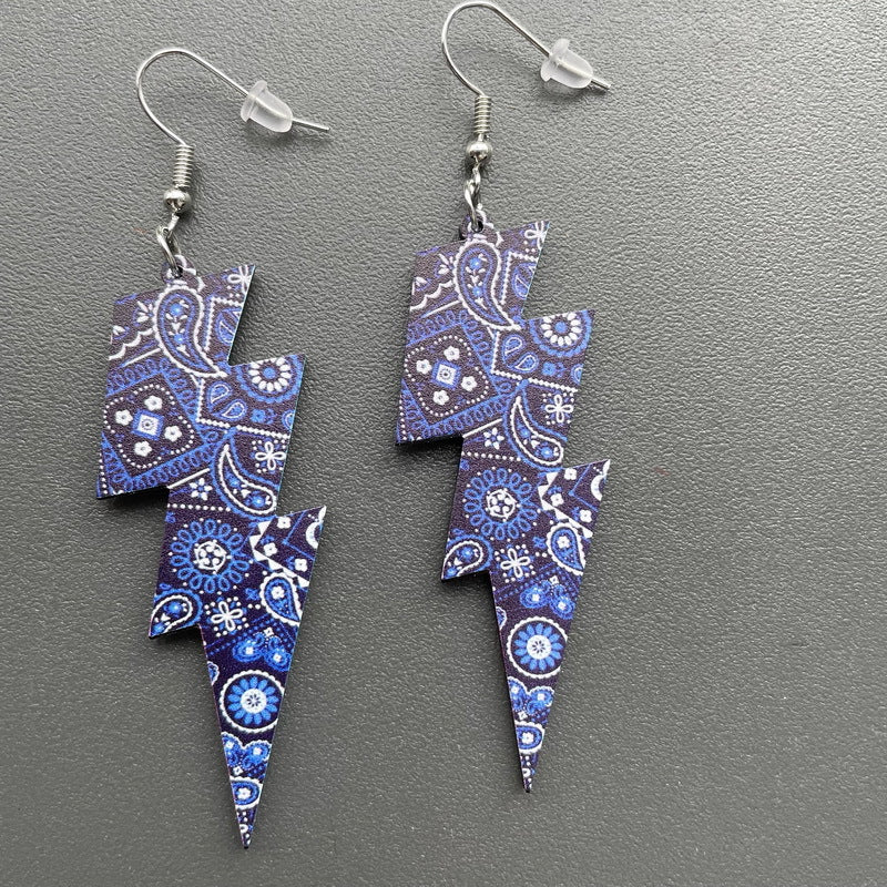 Wholesale Cow headf leopard print starry sky ink acrylic earrings