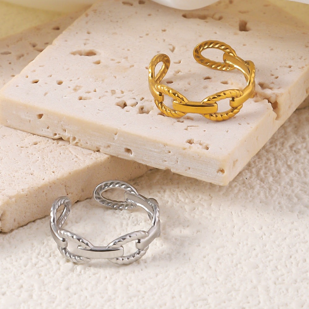 Wholesale Titanium Steel Ring Gold-plated Niche Light Luxury Ring