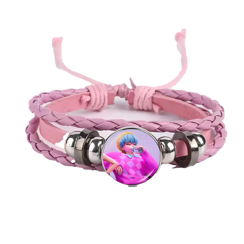 Wholesale  Black Braided Leather Bracelet kpop