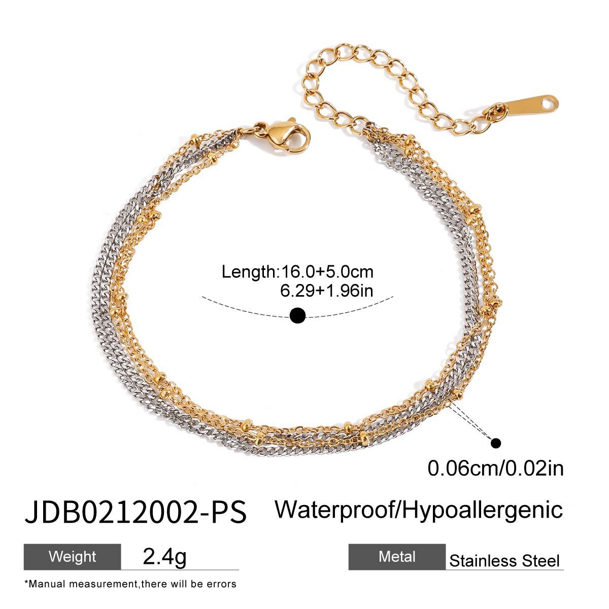 Wholesale  18k gold stainless steel gold and silver color matching multi-layer chain necklaces