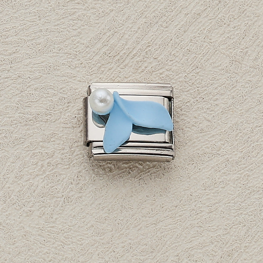 Wholesale 10pcs Italian Charm Bracelet 9mm DIY Splicing Marine Life Stainless Steel Composable Bracelet