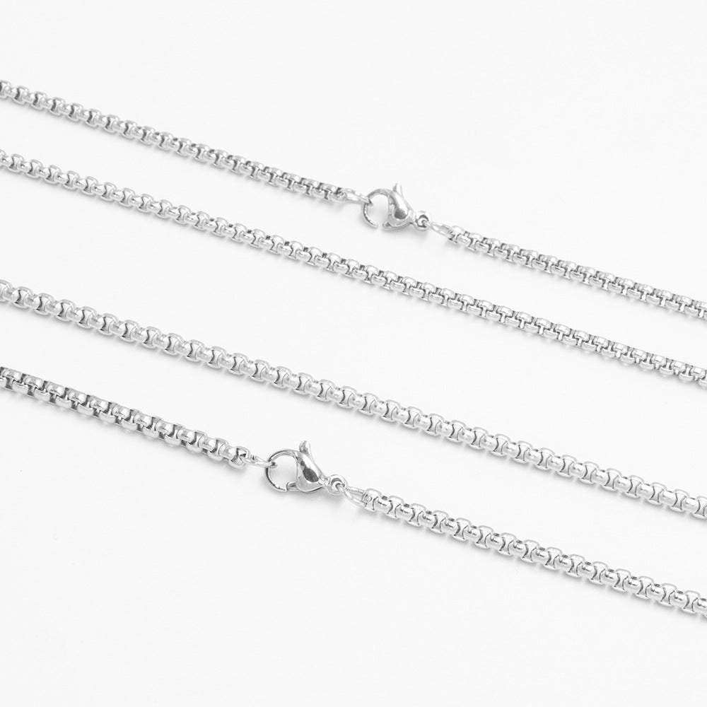 Wholesale of 10PCS Stainless Steel Chain Square Pearl Chain ACC-NE-Zhirui002