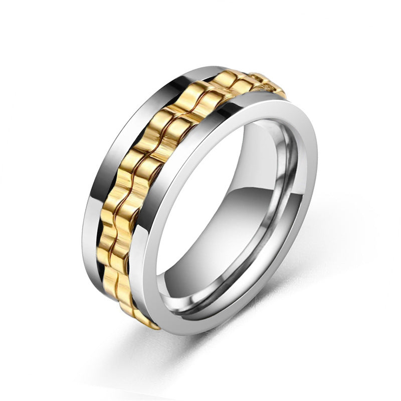 Wholesale  multi-color rotating stainless steel gear ring
