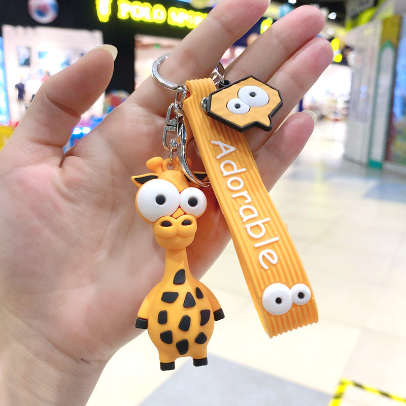 Wholesale Cartoon Silicone Animal Giraffe Cute Keychain Creative Keychain ACC-KC-Gongz007