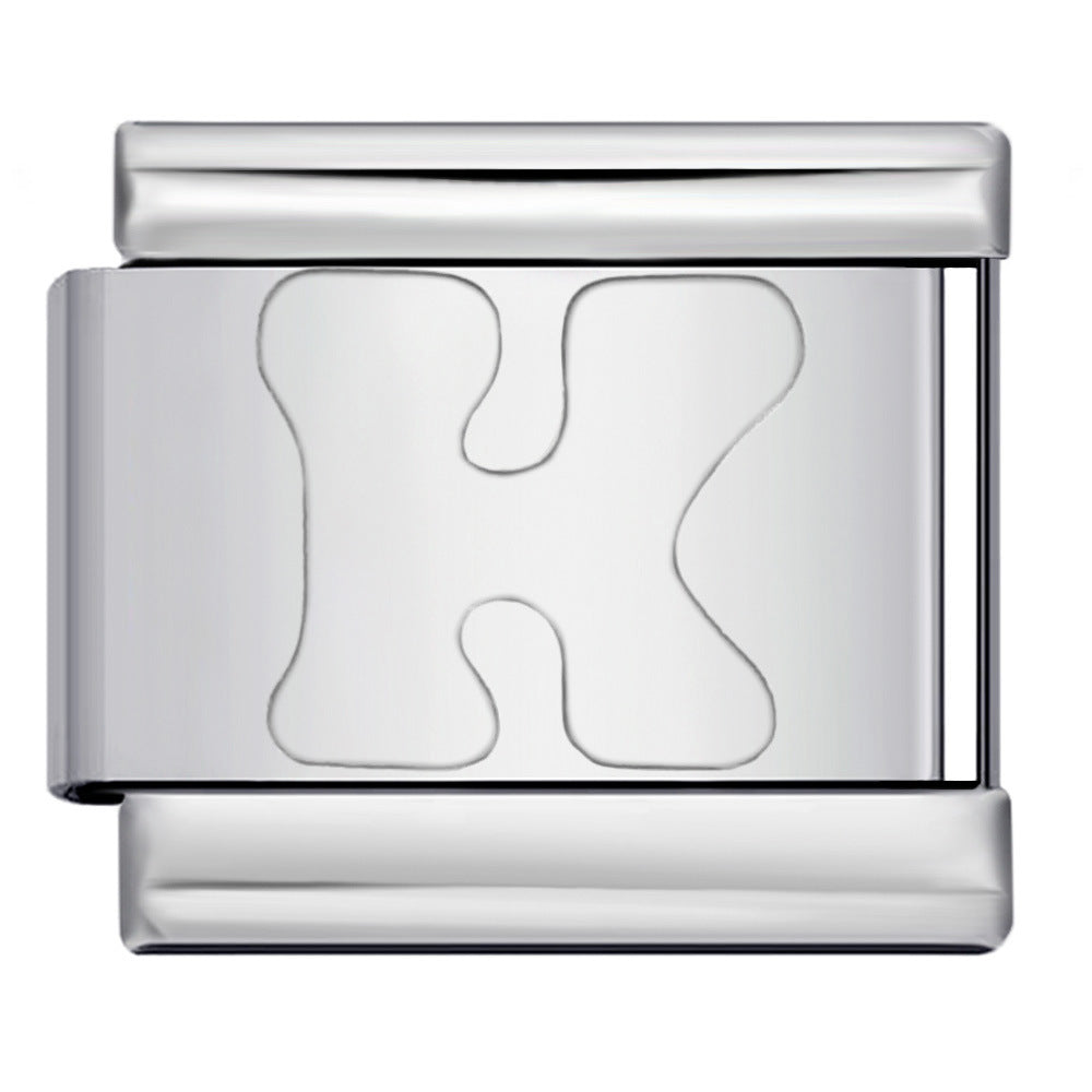 Wholesale Italian Charm Bracelet 9mm DIY Splicing Removable English Letters Stainless Steel Composable Bracelet