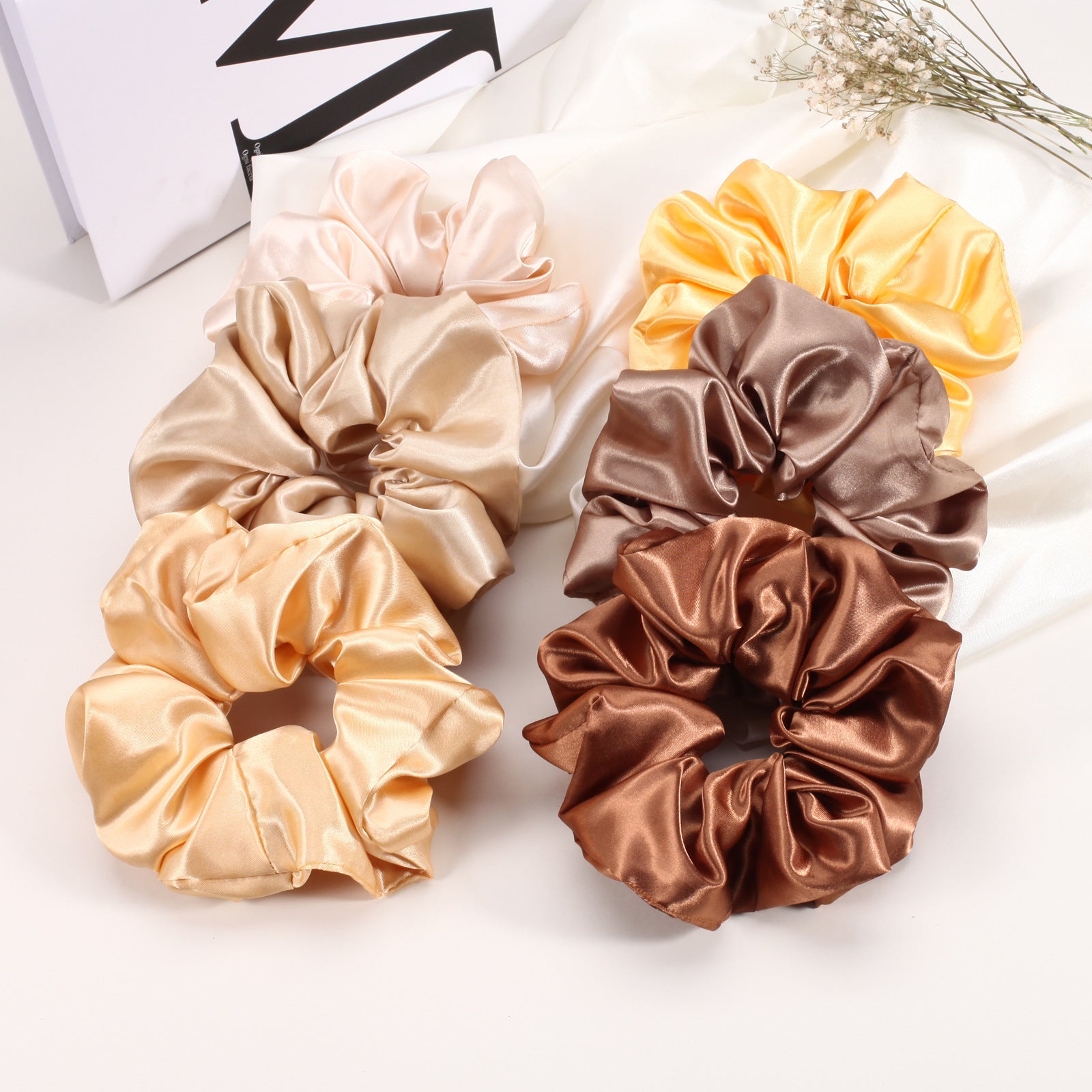 Wholesale Large Satin Hair Band Plain Color Love Lips Large Intestine Hair Band Hair Scrunchies ACC-HS-XinY002