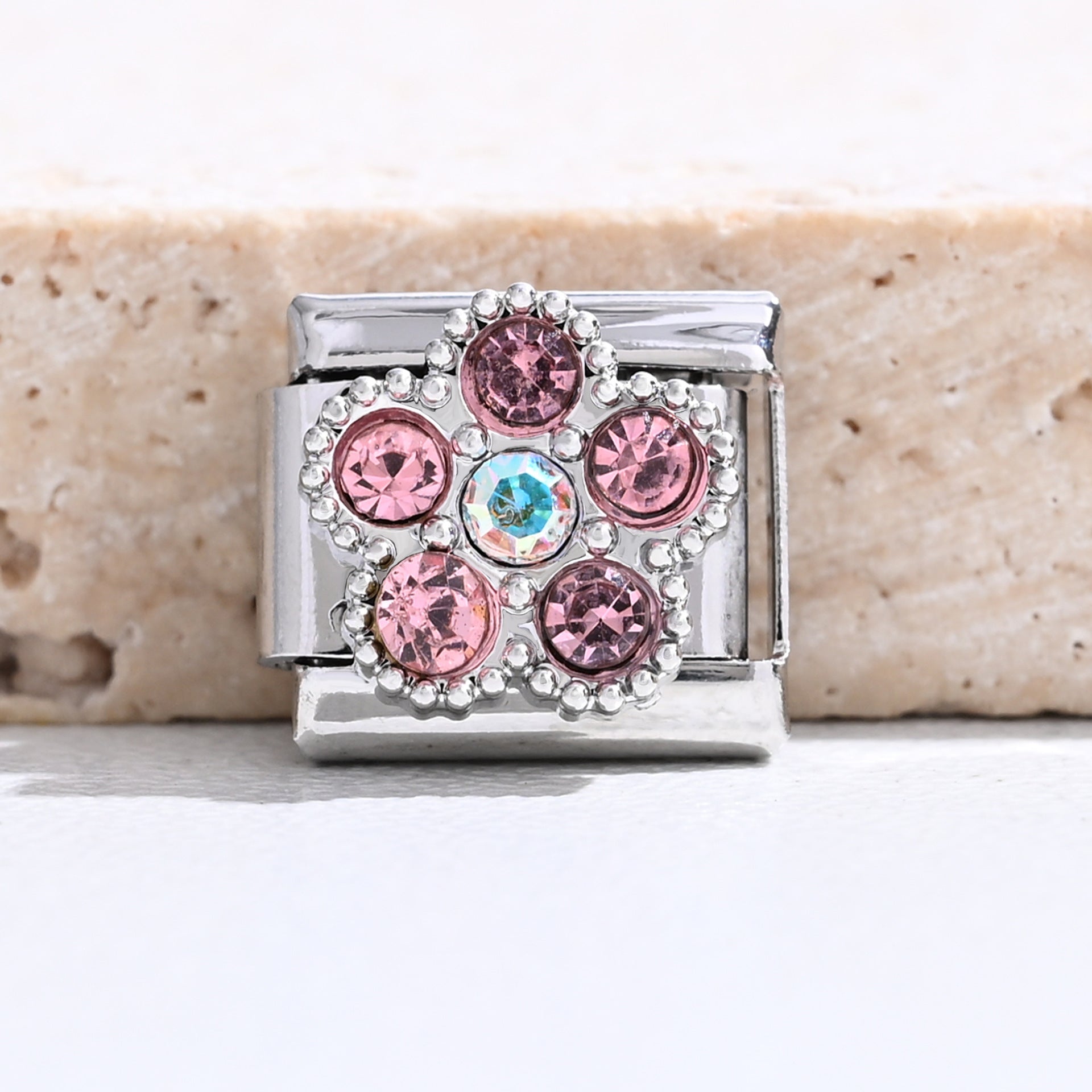 Wholesale 9mm Italian Charm Starter Bracelets DIY square Single Section Creative Stainless Steel Composable Bracelet