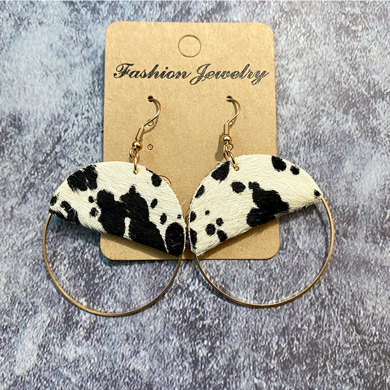 Pendientes de cuero genuino al por mayor Pendientes occidentales