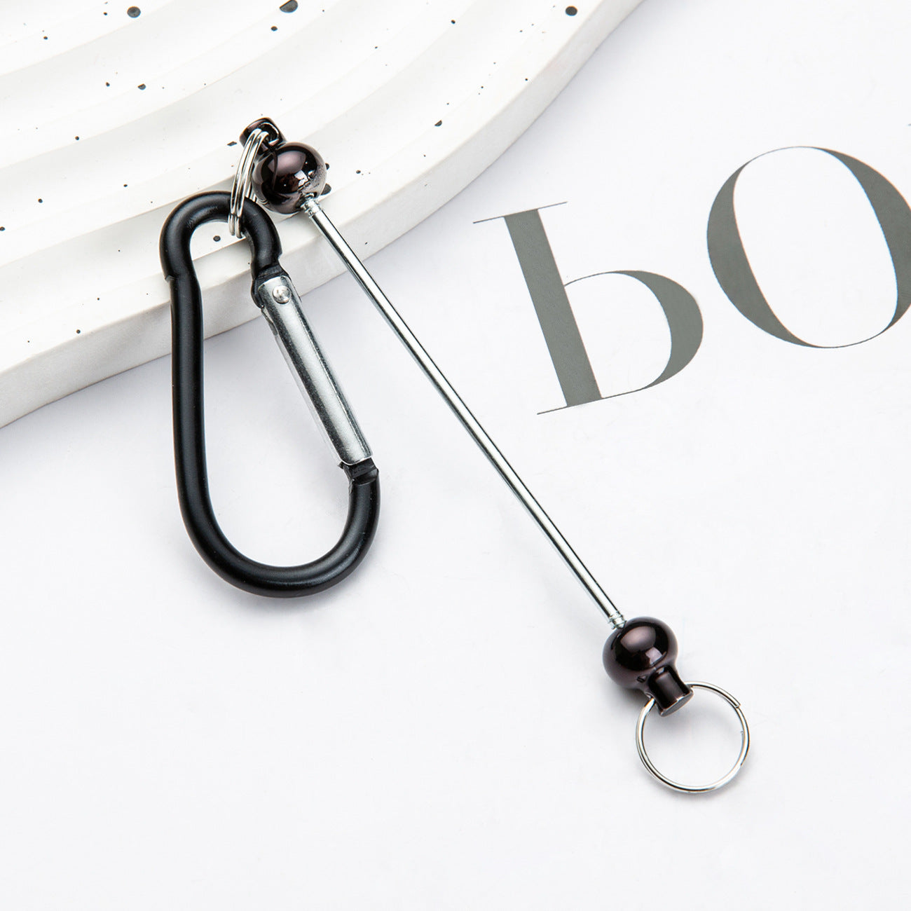 Wholesale Beadable DIY Beaded Mountaineering Buckle D-Lock Metal Hook Keychain Backpack