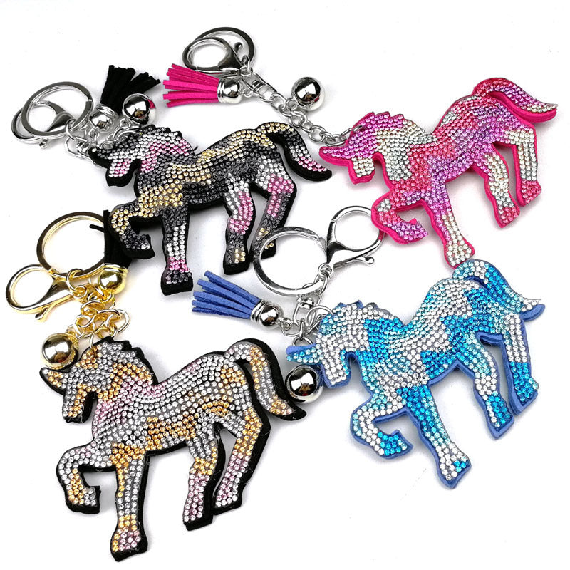Wholesale gradient rainbow color unicorn keychains