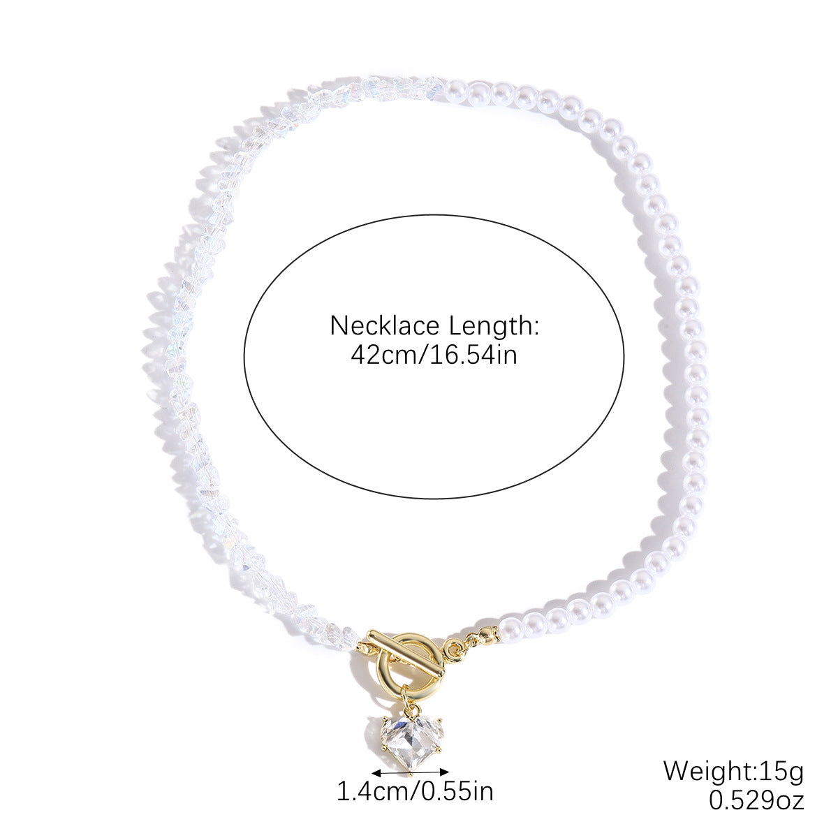 Wholesale  Light Luxury High Love Pendant Crystal Necklace