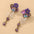 Wholesale 925 Silver Needle Retro Purple Crystal Love Flower Earrings